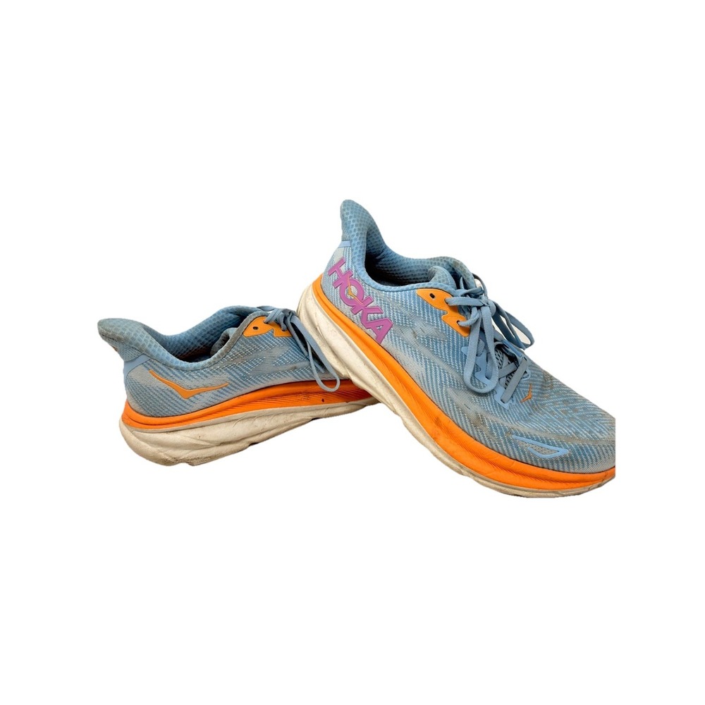 Hoka Clifton 9 Women's Size 9 Running‎ Shoes Blue Orange 1127896 ABIW Low Top